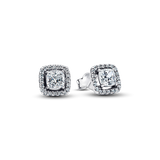 Pandora Square Halo Stud Earrings