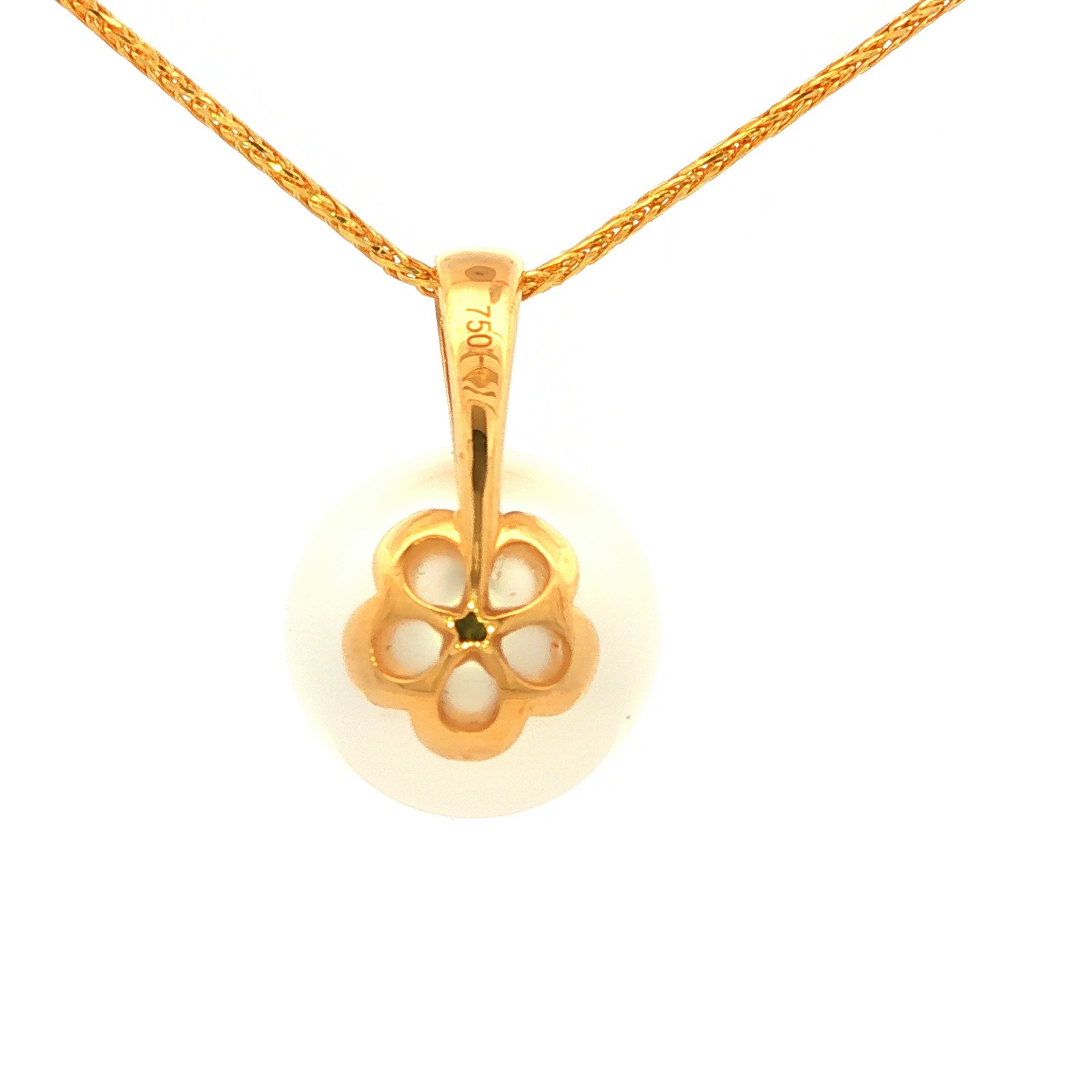 South Sea Pearl and Diamond Pendant in Yellow Gold