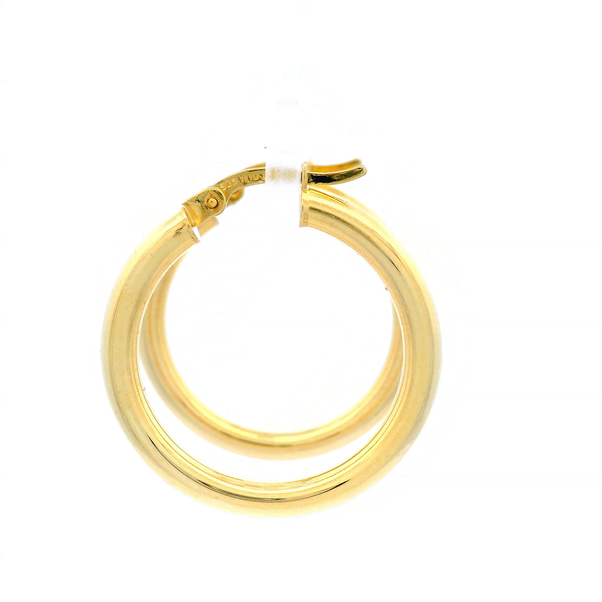 20mm Plain Hoop Earrings in Yellow Gold