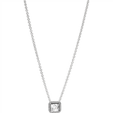Timeless Elegance Silver Necklace Collier w Clear CZ