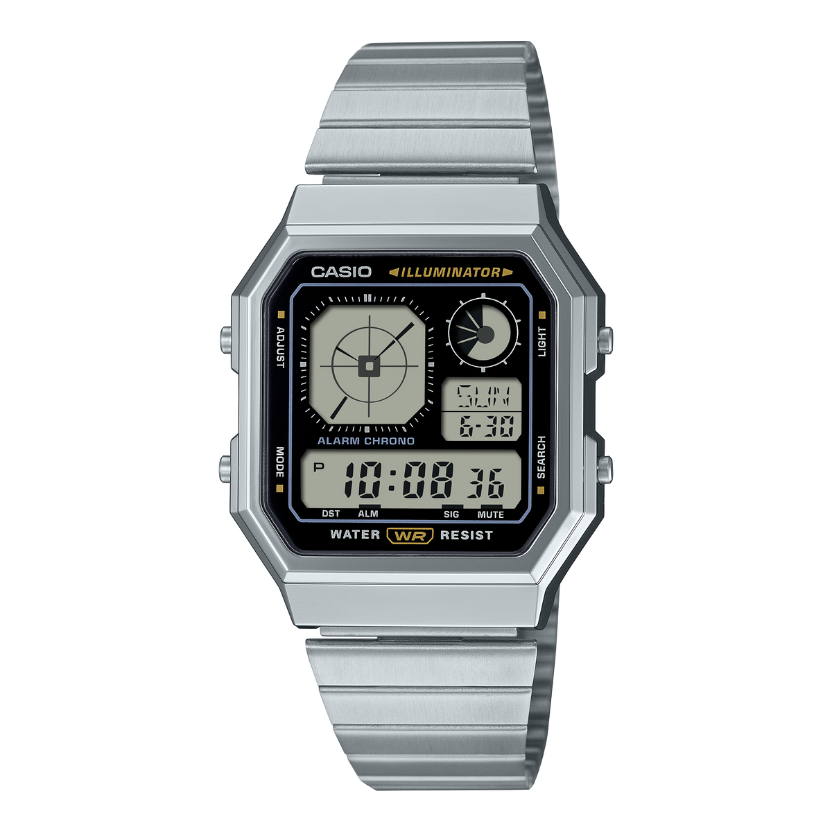 Casio Vintage Digital Stainless Steel Quartz A130WE-1A