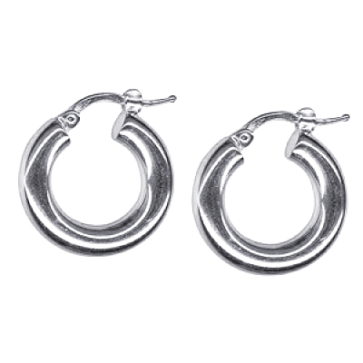 Italian Plain Sterling Silver Hoop Earrings