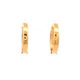 Yellow Gold and Silver Bonded Plain Huggie Earring