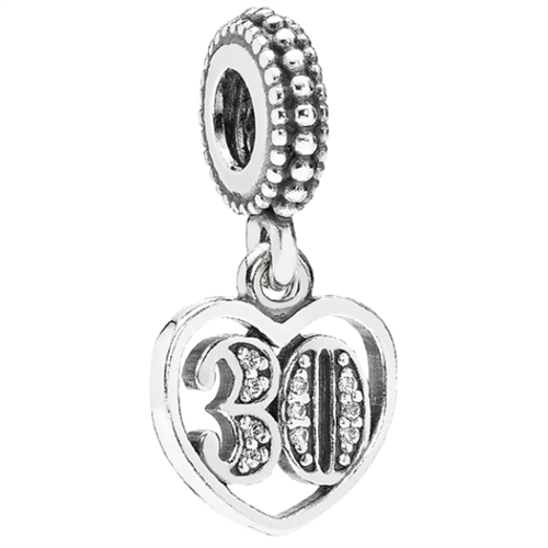 30 Years of Love Silver Hanging Charm