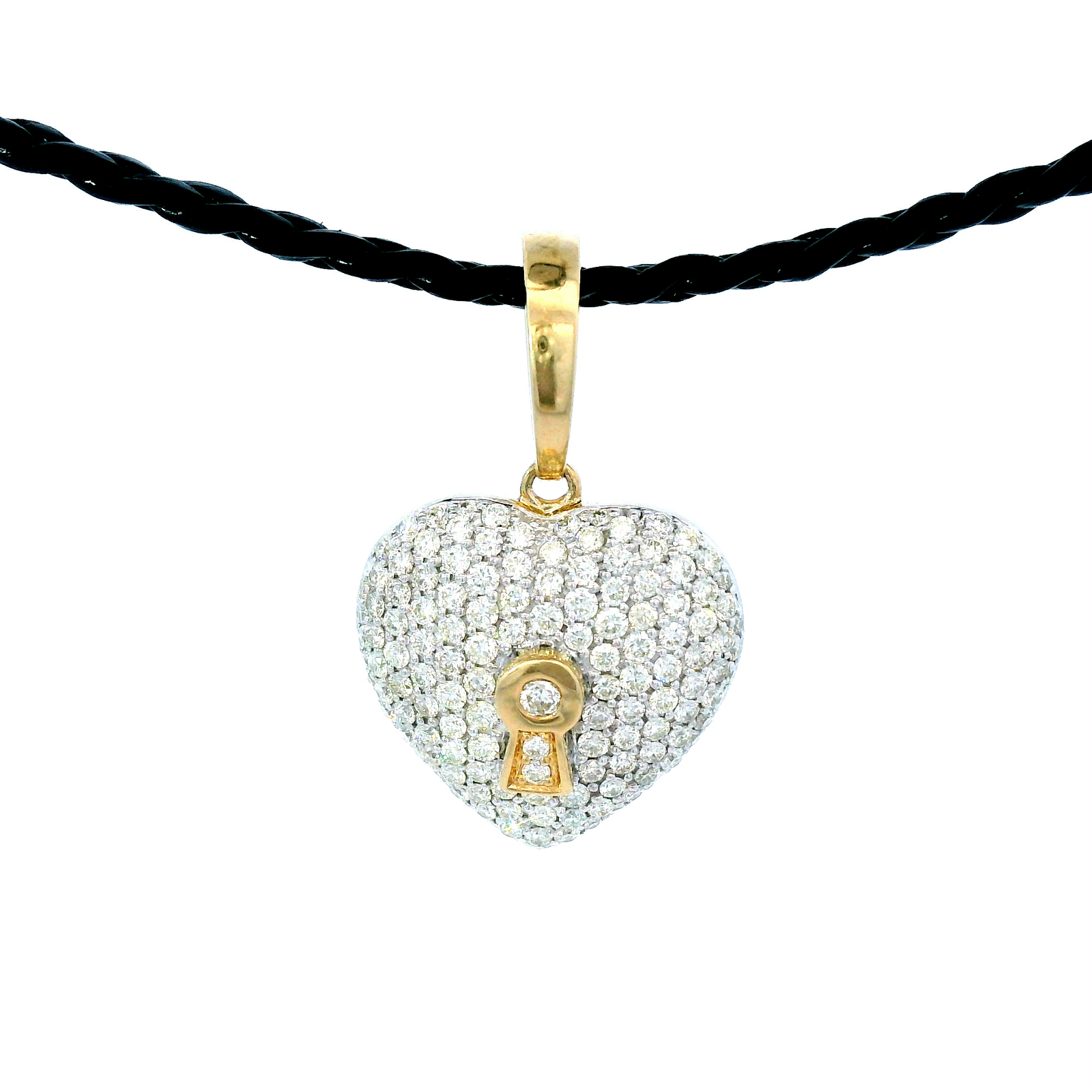 White Gold/Yellow Gold Enhancer Large Heart