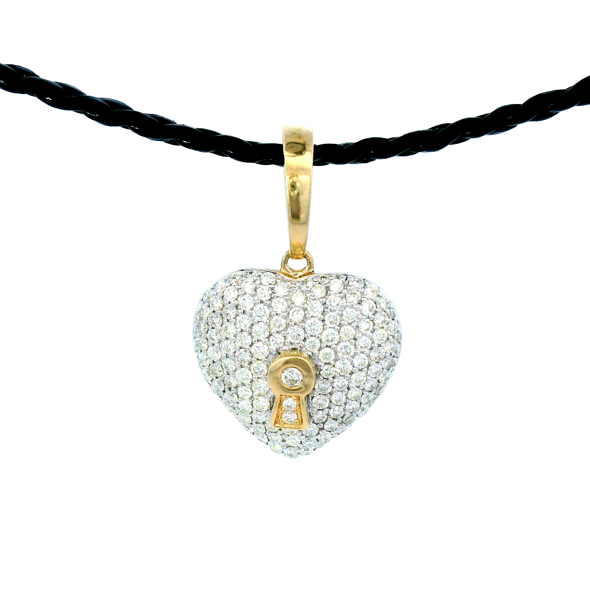 White Gold/Yellow Gold Enhancer Large Heart