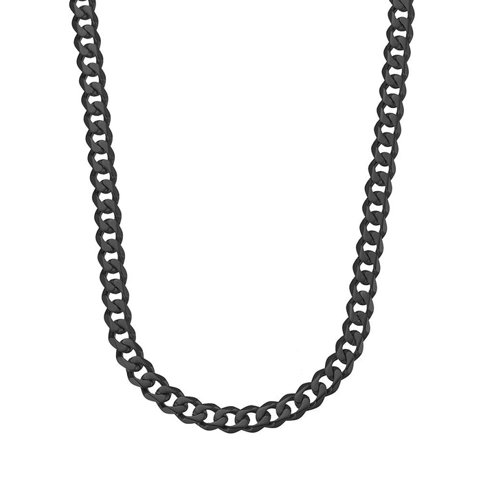 Blaze Stainless Steel 6mm Matte Black Curb Link Chain