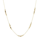 9K Chain & Diamond Cut Ball Necklace