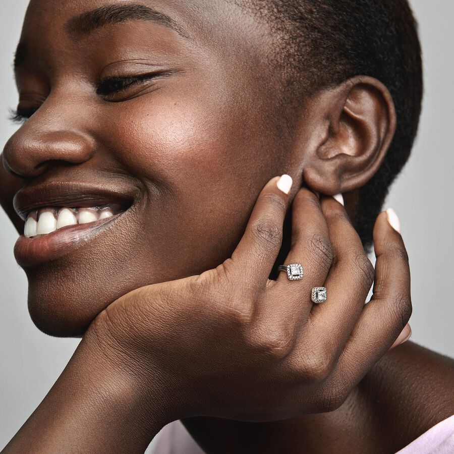 Pandora Square Sparkle Open Ring