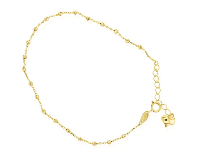 Diamond Cut Balls Bracelet in Yellow Gold
