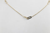 Trace Link with Paper Clip Links in Yellow Gold