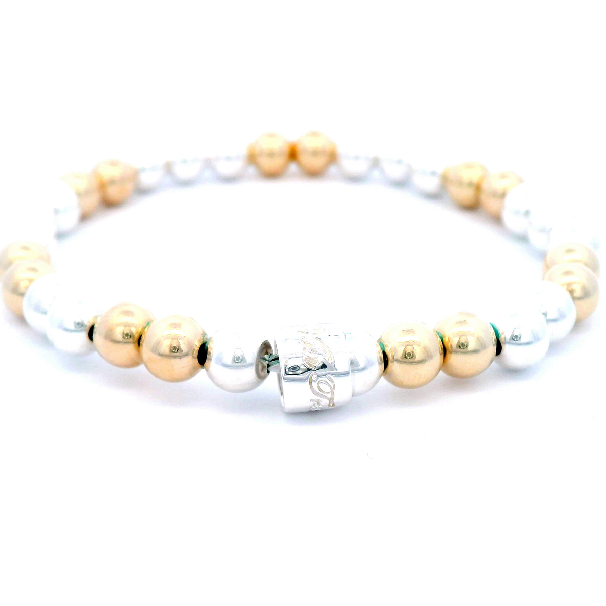 Von Treskow Two Tone  Yellow Gold/Stretchy Bracelet