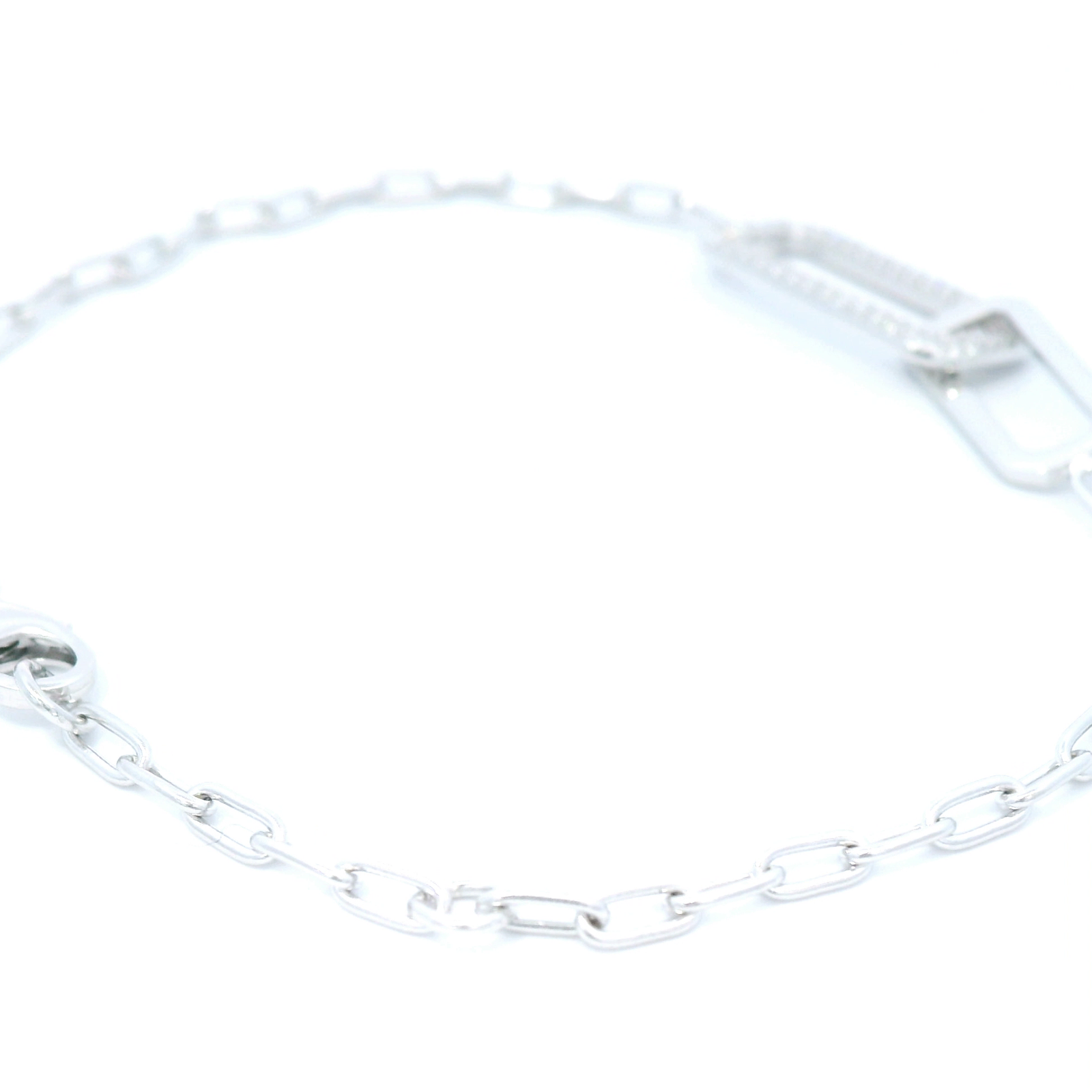 Sterling Silver Plain Paper Bracelet