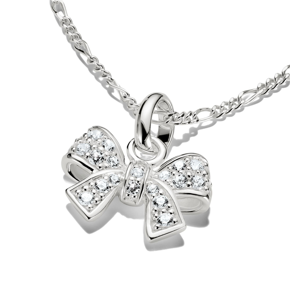 Thomas Sabo Connect Charm Bow With Stones In Silver