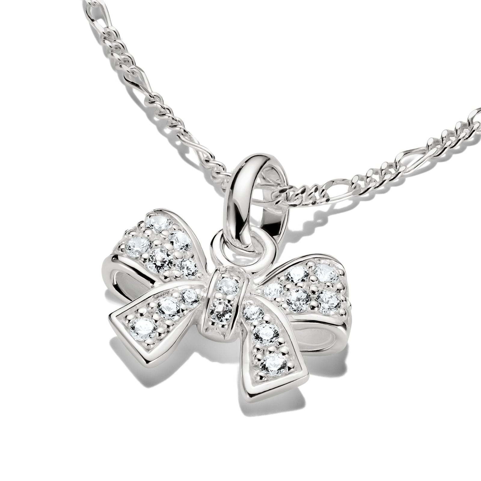 Thomas Sabo Connect Charm Bow With Stones In Silver