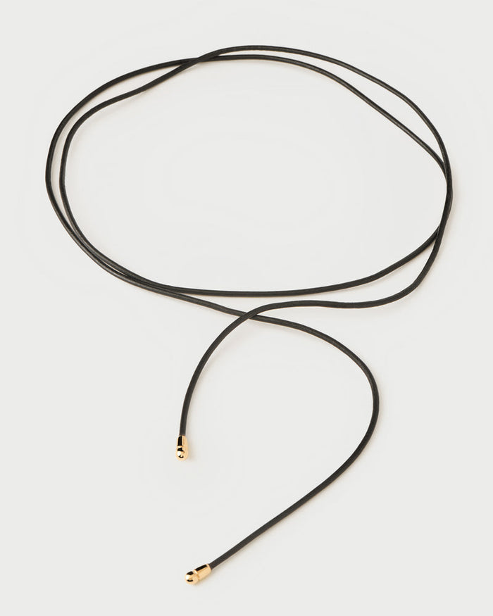 PDPaola Dana Leather Bow Necklace