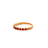 Straight Claw Set Ruby Dress Ring in Yellow Gold