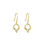 YGP FANCY EYGTIAN BALL AND CZ SHEPERD HOOK EARRINGS