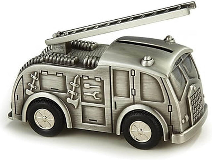 Russell Collection Giftware - Money Bank Fire Engine Pewter Finish