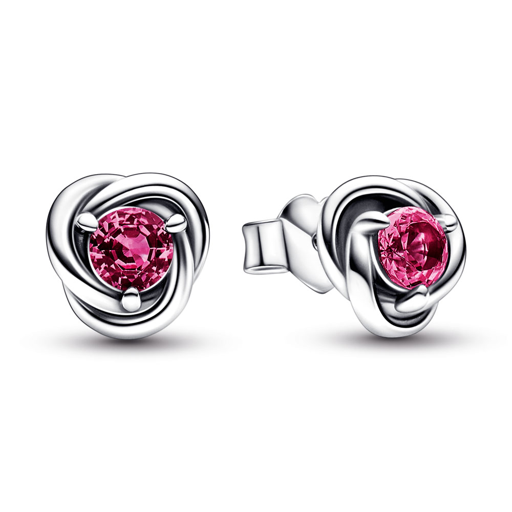 October Pink Eternity Circle Stud Earrings
