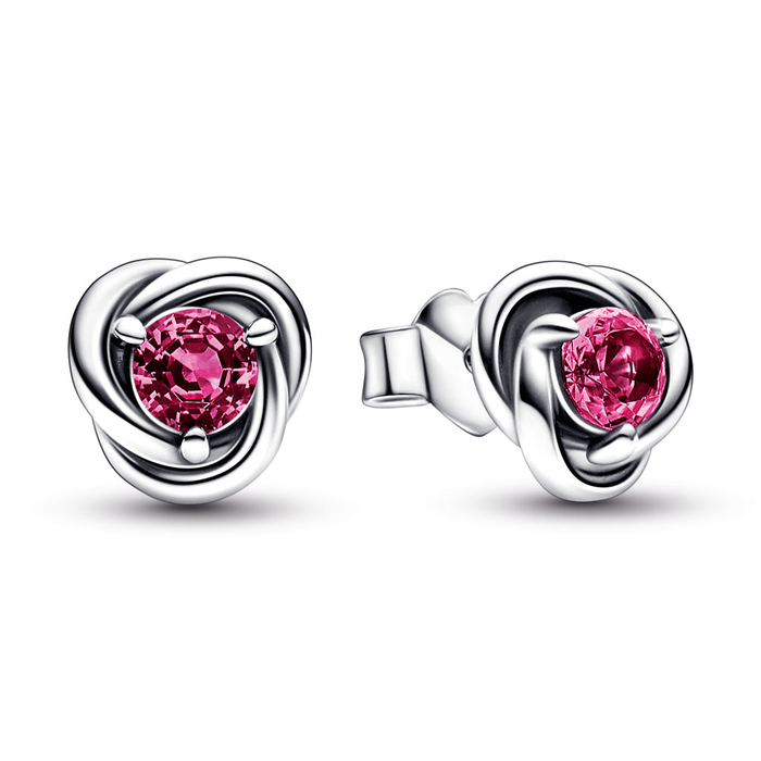 October Pink Eternity Circle Stud Earrings