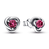 October Pink Eternity Circle Stud Earrings