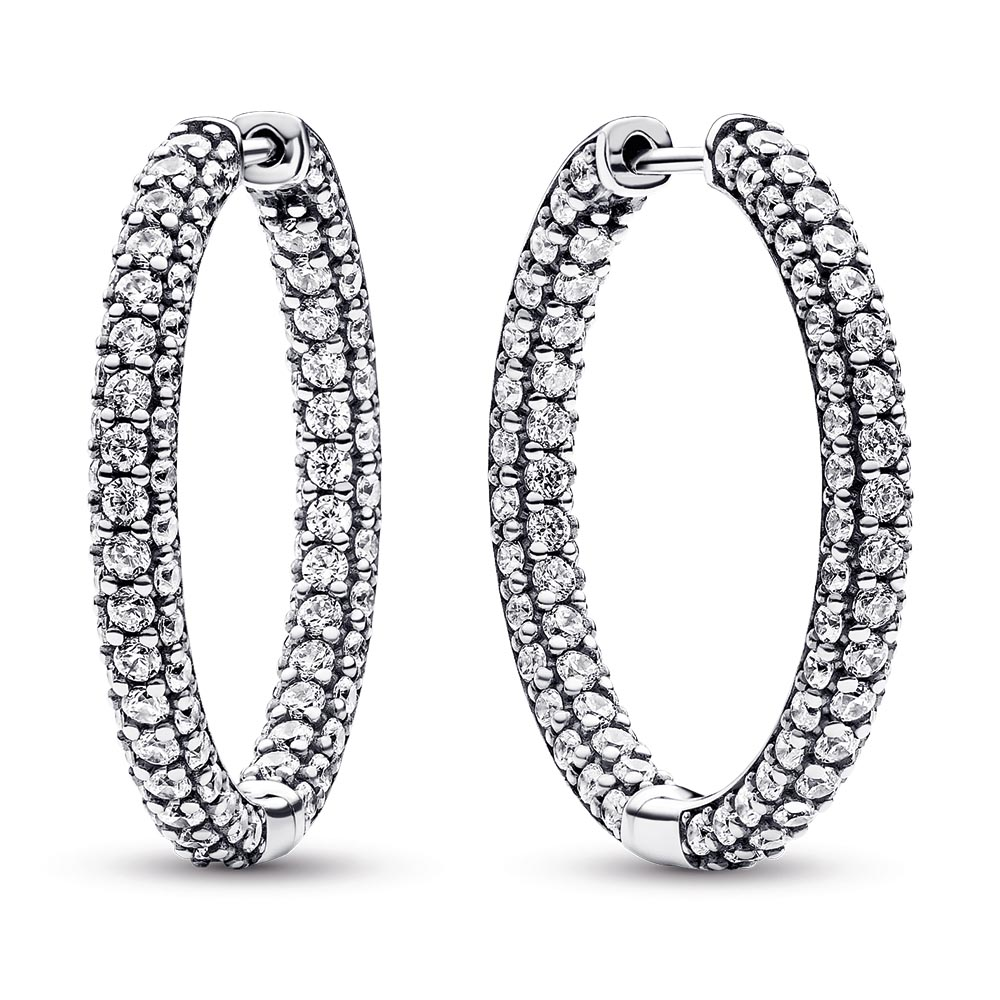 Pandora Pandora Timeless Pavé Single-row Hoop Earrings