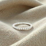 Beaded Dress Ring in White Gold