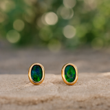 Opal Triplet Earrings in Yellow Gold