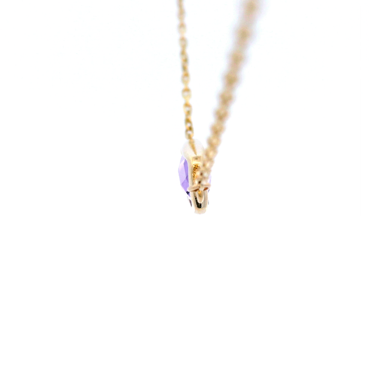 Faceted Amethyst Necklace in Yellow Gold