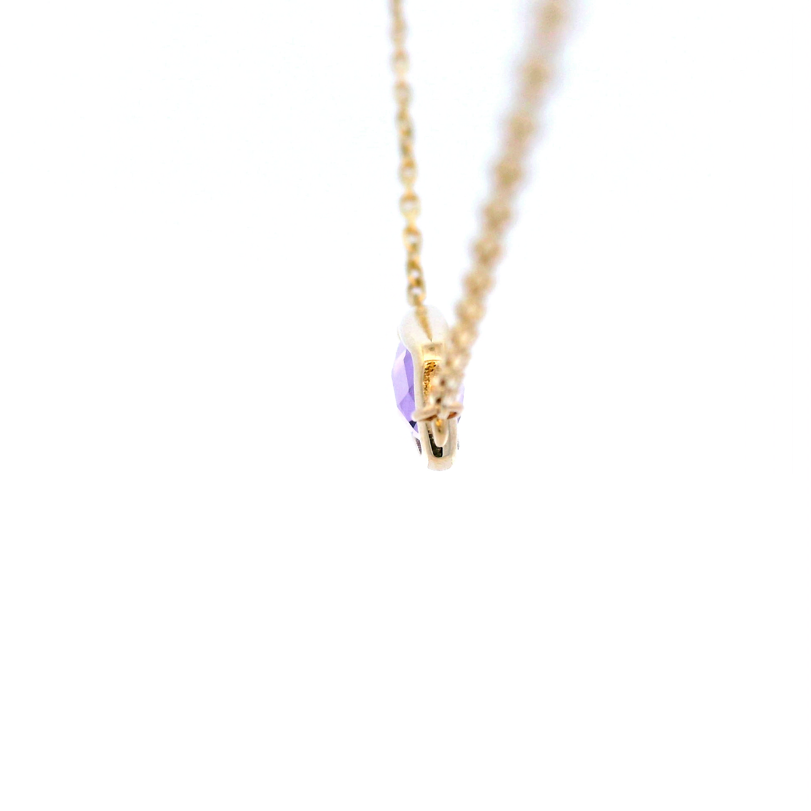 Faceted Amethyst Necklace in Yellow Gold
