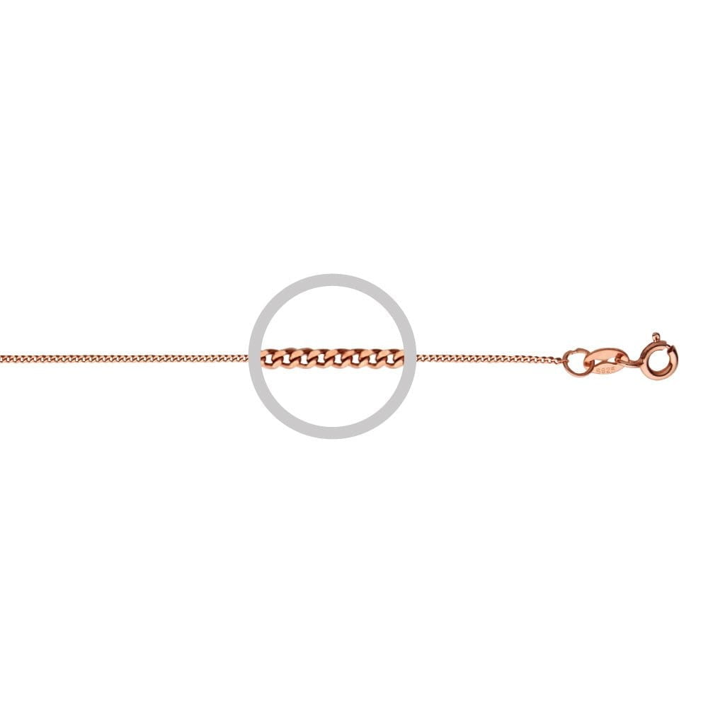 Sterling Silver Rose Gold Plated 1mm Tight Curb Chain