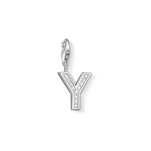 Thomas Sabo Charm Club Cubic Zirconia Letter 'Y' Charm