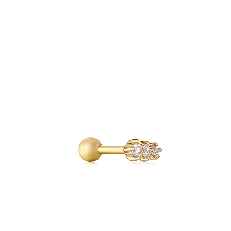 Ania Haie Gold Sparkle Crawler Barbell Single Earring.