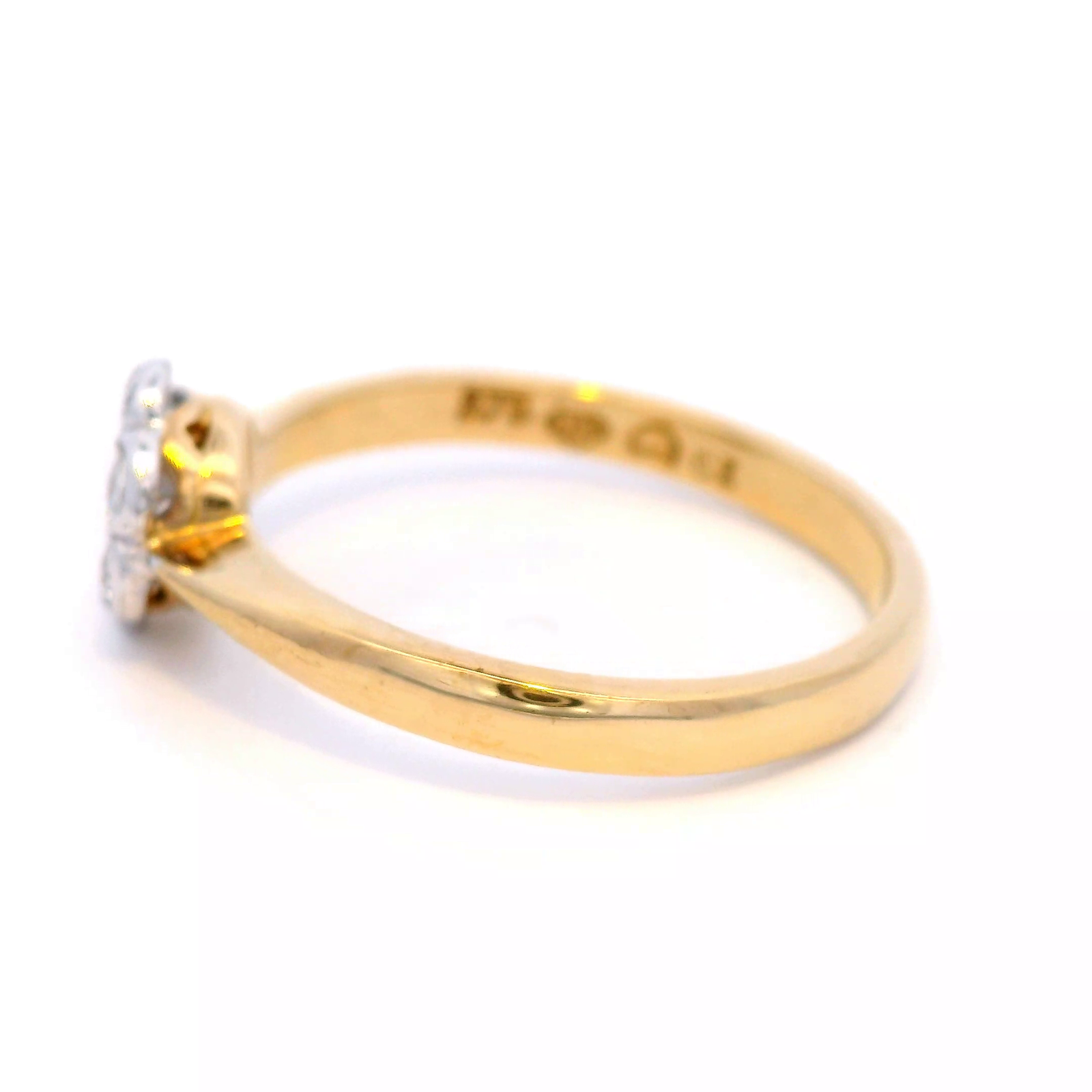 9 Carat Yellow Gold Cubic Zirconia Cluster Dress Ring