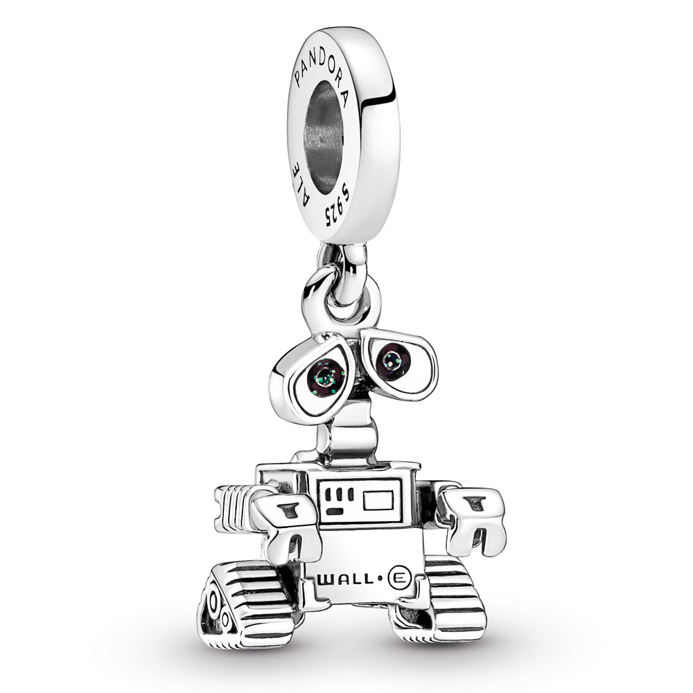 Disney Pixar Wall-E sterling silver dangle with glitter, red and black enamel