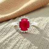 Natural Ruby and Diamond in White Gold Dress Ring