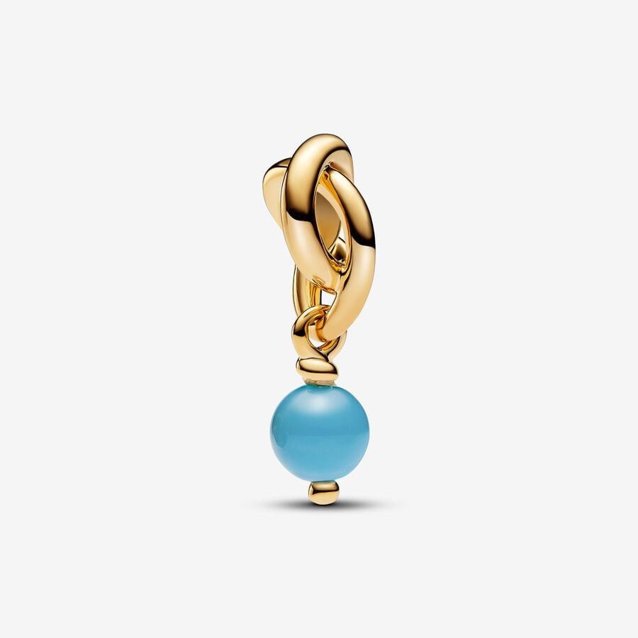 December Turquoise Birthstone Eternity Circle Dangle Charm