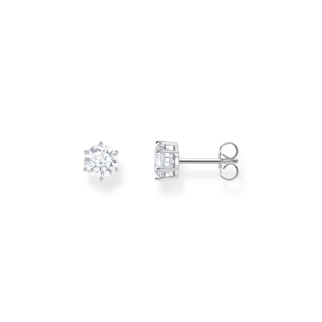 Thomas Sabo Gold-plated Ear Studs with white Brilliant-cut Stone
