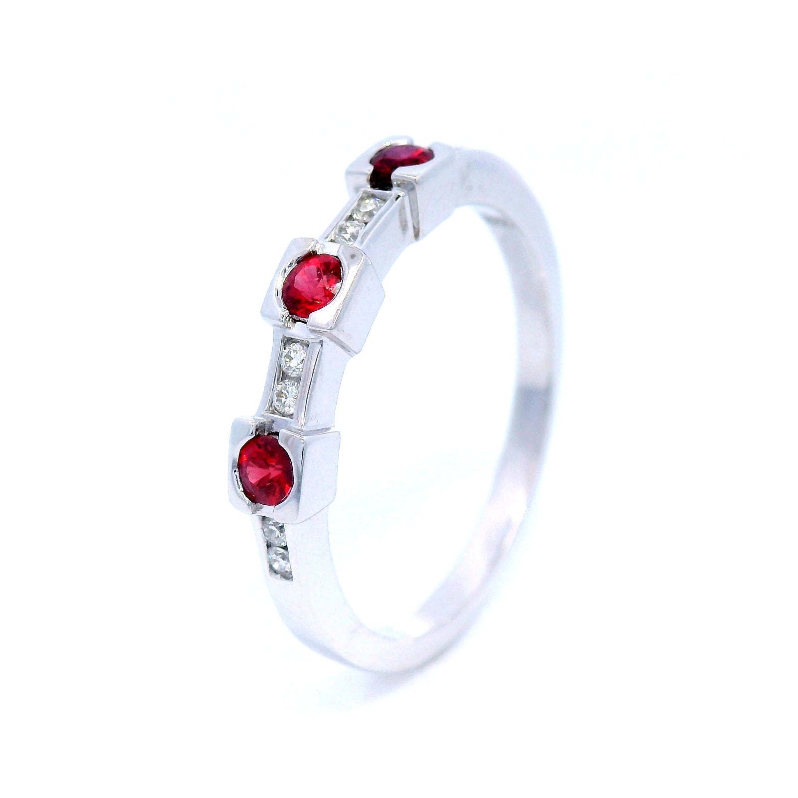 Ruby and Diamond Dress Ring in White Gold