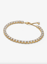 14k gold-plated tennis bracelet with clear cubic zirconia