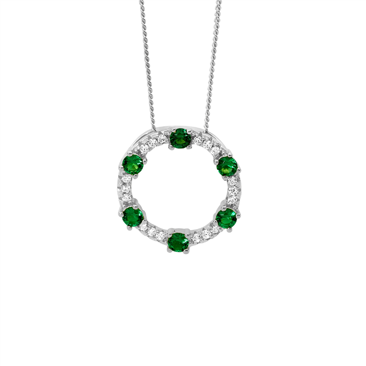 Ellani Circle Pendant Set with Cubic Zirconias