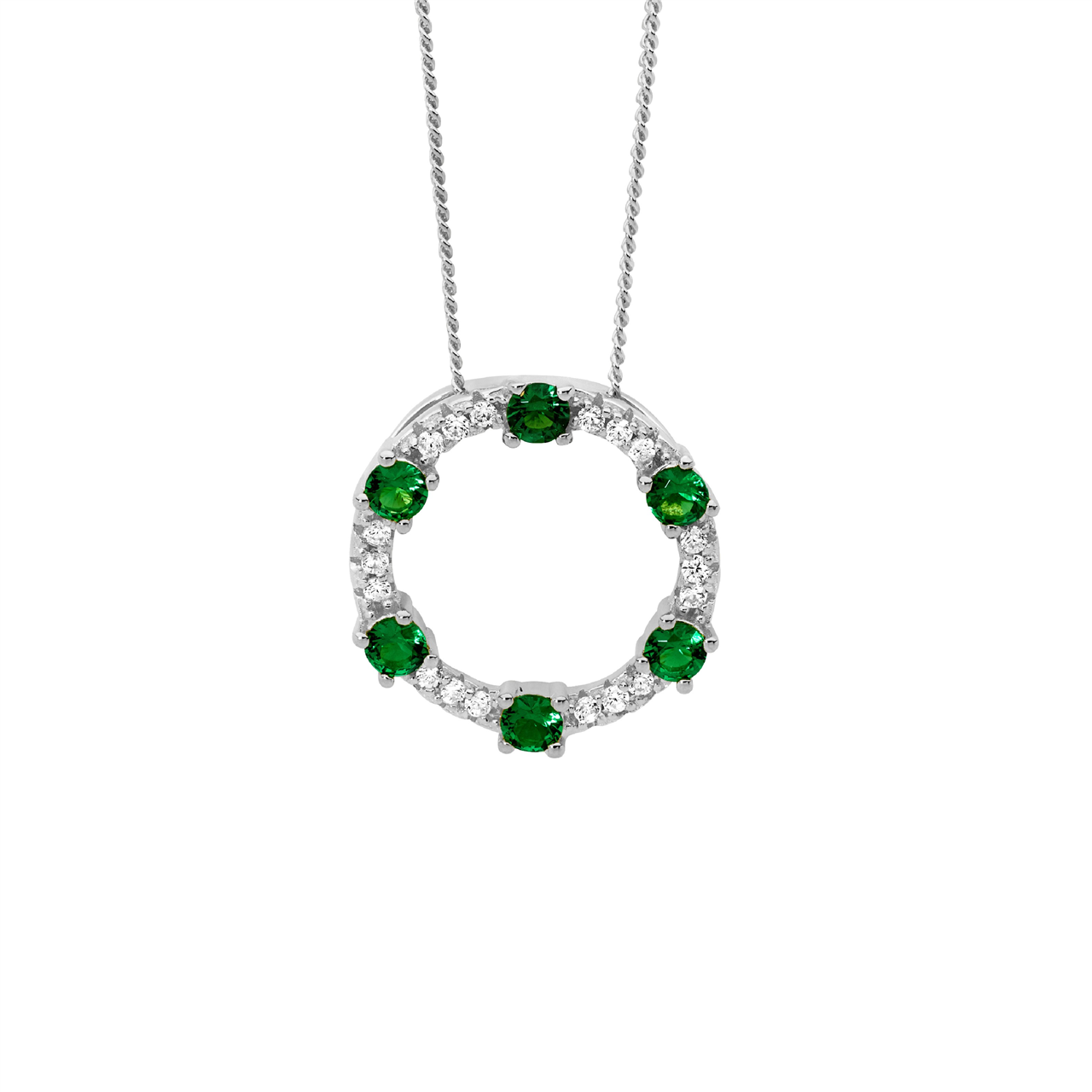 Ellani Circle Pendant Set with Cubic Zirconias