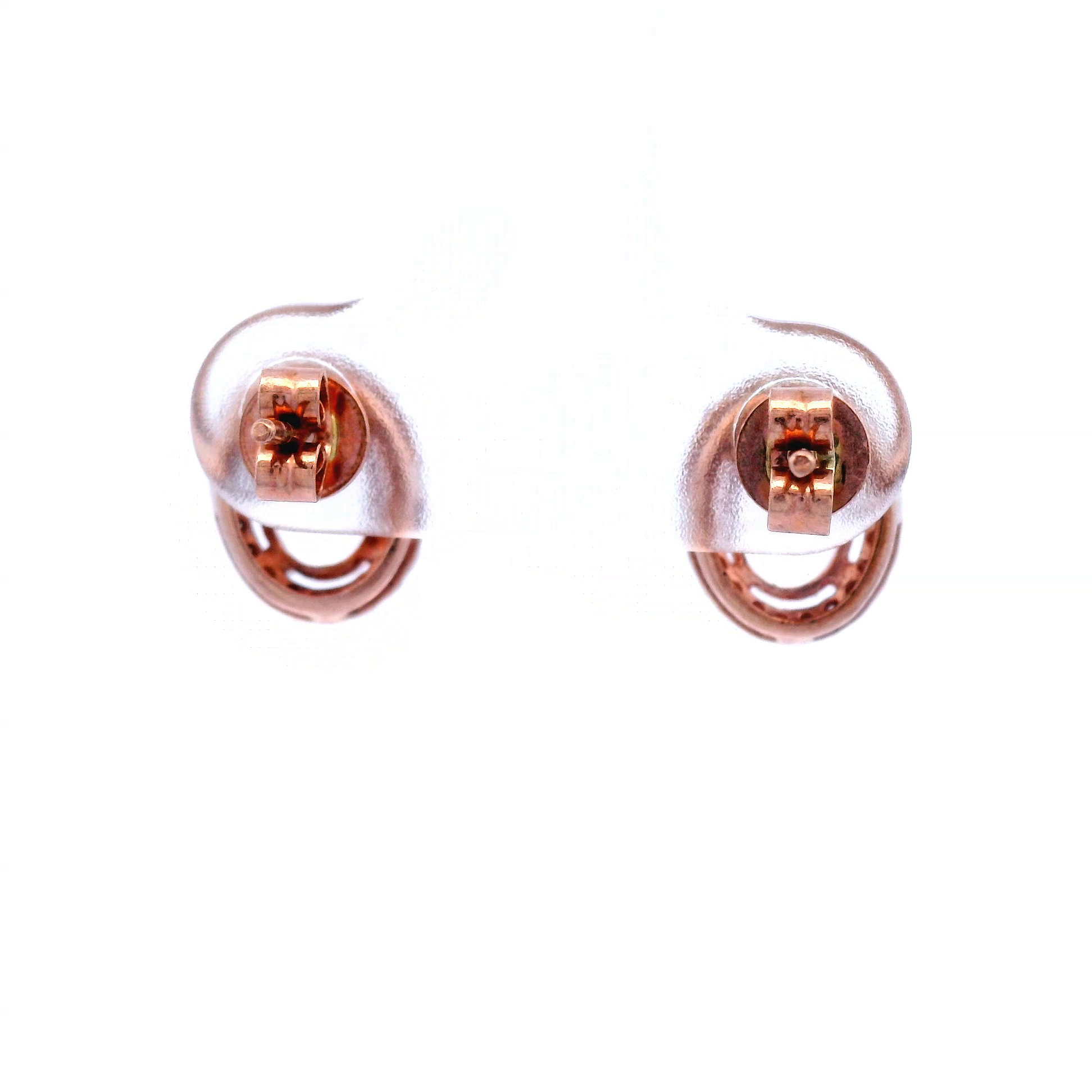 Morganite and Diamond Earrings in Rose Gold