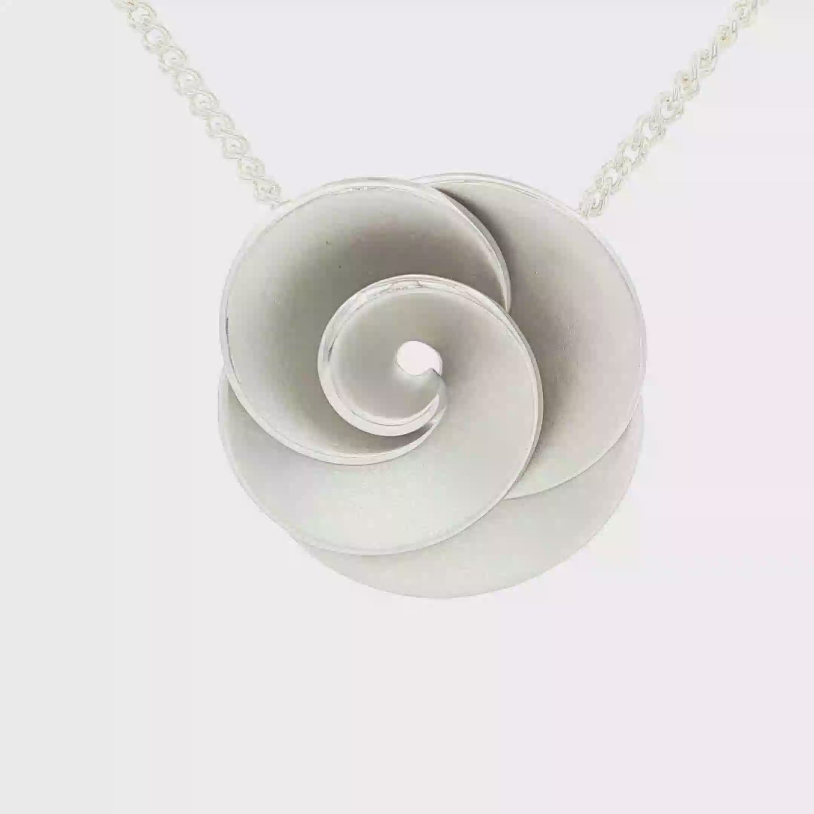Spiral Floral Sterling Silver Pendant