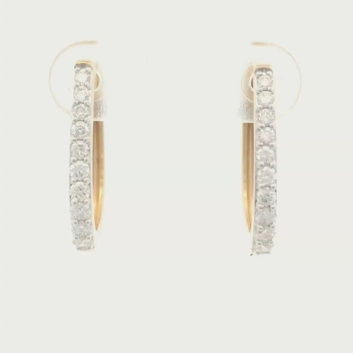 0.50ct Diamond Set 'U' Shaped Huggies in 18ct Yellow Gold