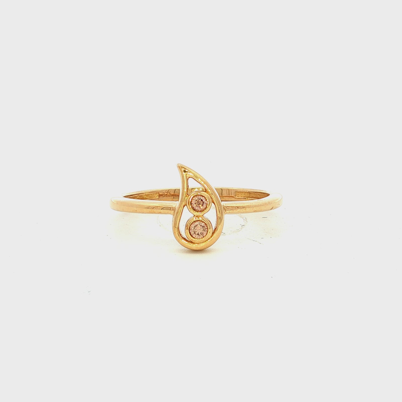 Dreamtime Diamond Tear Drop Dress Ring in Yellow Gold