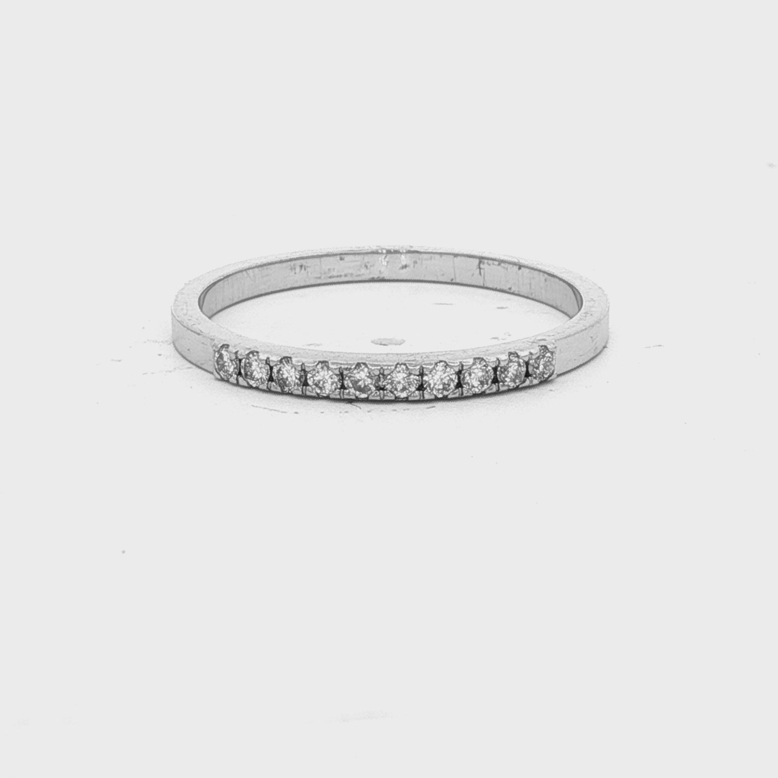 9ct White Gold 0.12ct F/SI2 Diamond Set Wedder