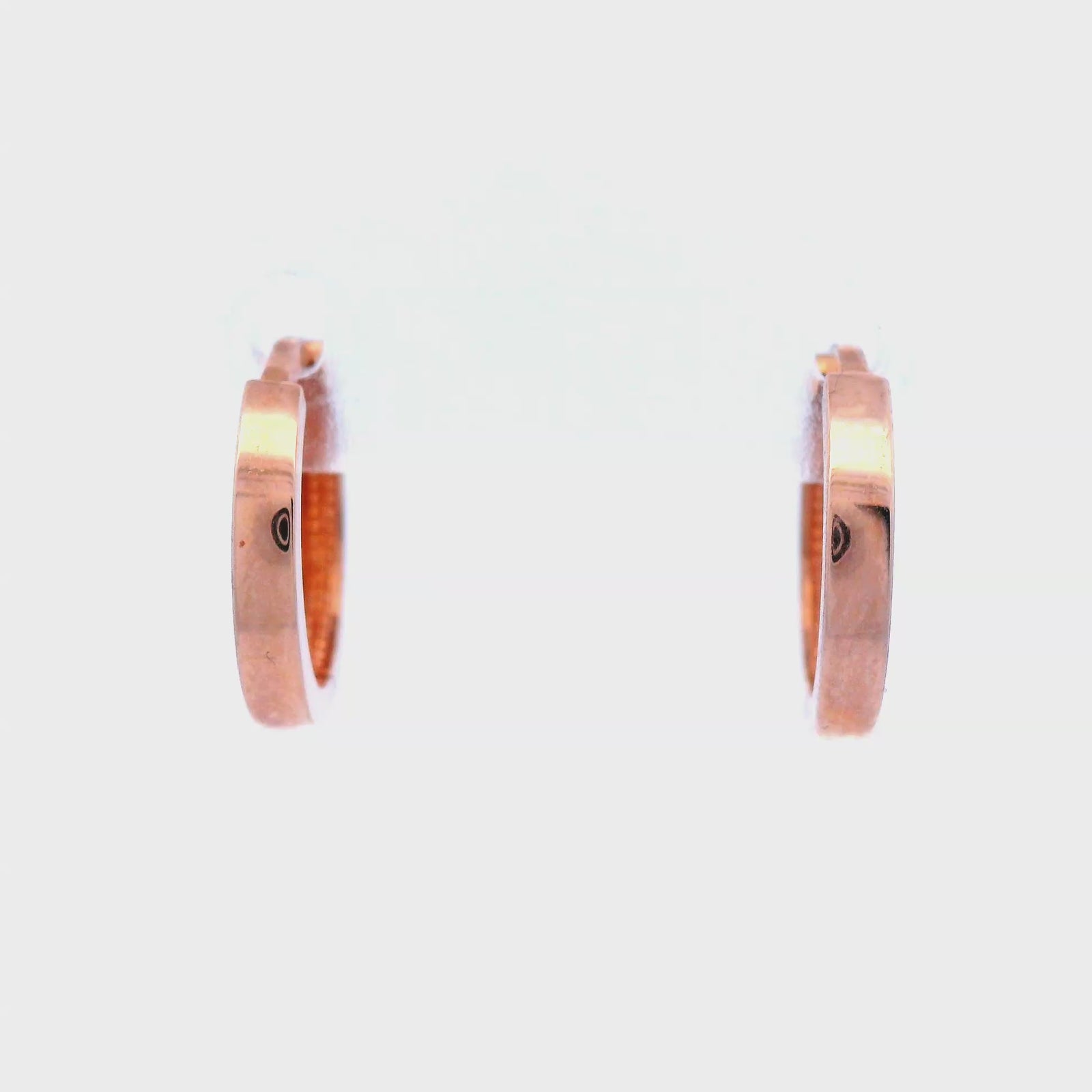 Rose Gold Cubic Zirconia Set Square Tube Huggies