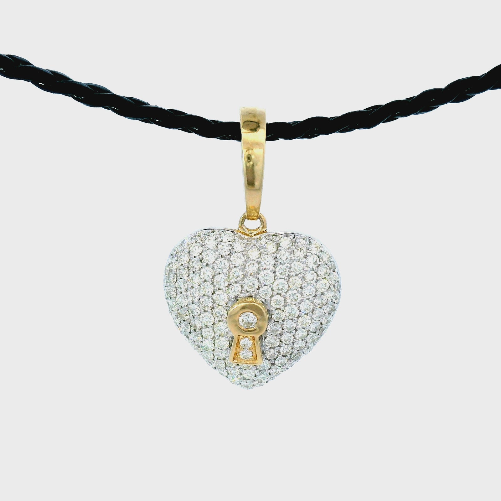 White Gold/Yellow Gold Enhancer Large Heart
